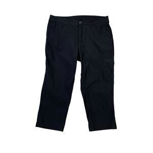 Eddie Bauer Pants Womens 8 Black Lightweight Cargo Pocket Capri Cropped